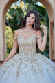 Off Shoulder Puff Sleeve Ball Gown by Bella Princess PQ1041