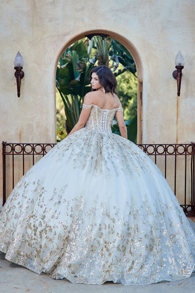 Off Shoulder Puff Sleeve Ball Gown by Bella Princess PQ1041