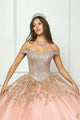 Off Shoulder Puff Sleeve Ball Gown by Bella Princess PQ1041