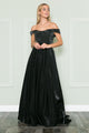 Poly USA 8890 Off Shoulder Rhinestone Gown