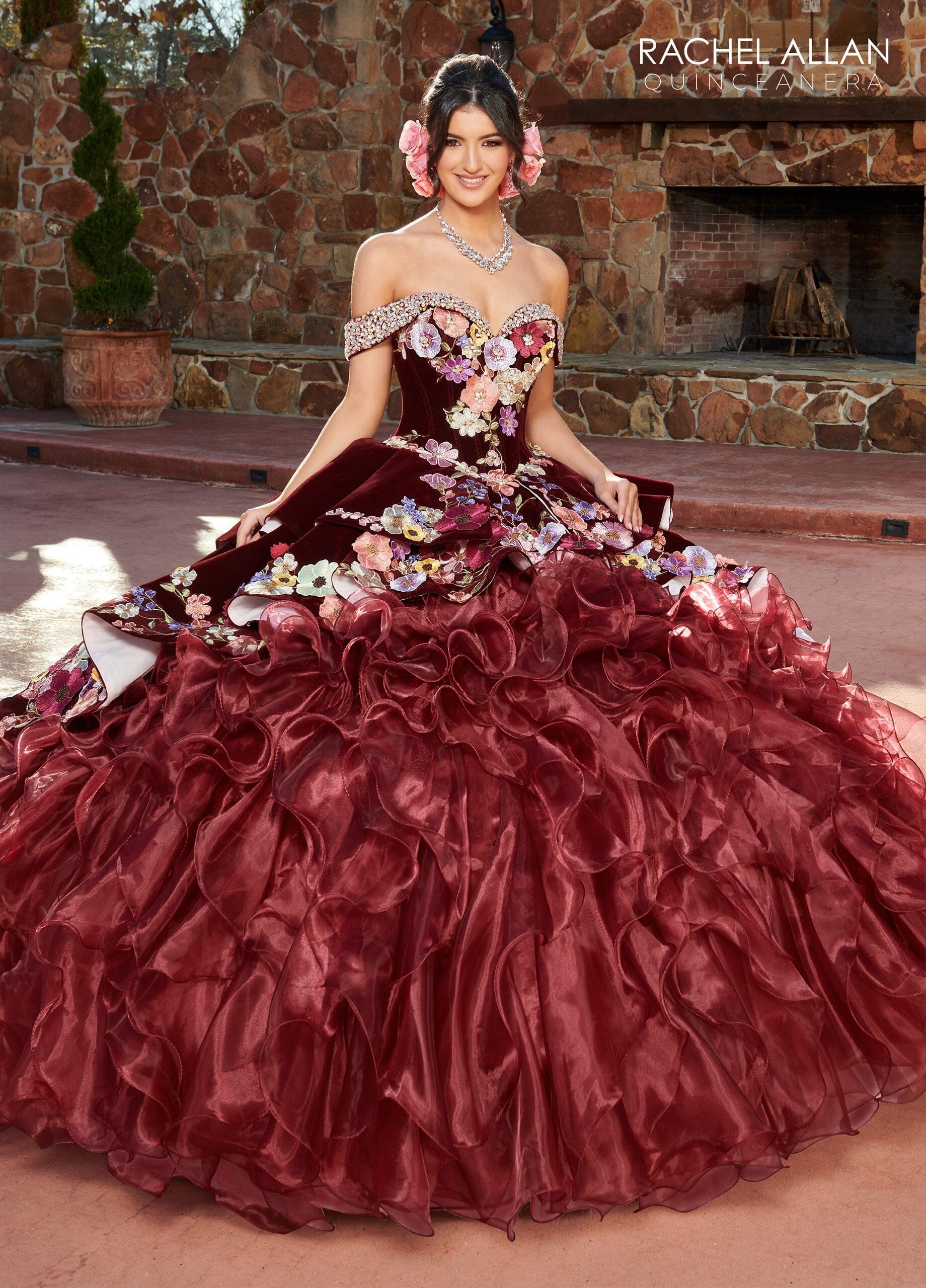 metallic pink dress Long A-Line Prom by La Femme Pink Metallic / 10 Princess Anna Dress, Frozen DR879PF26 See plus Neck:17-17.5