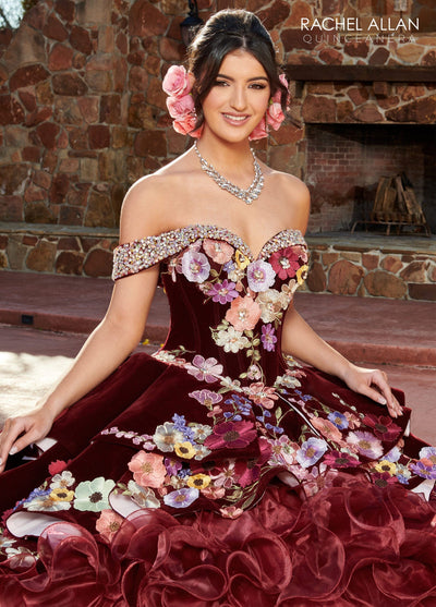 Rachel Allan RQ3111 Off Shoulder Ruffled Quinceanera Dress