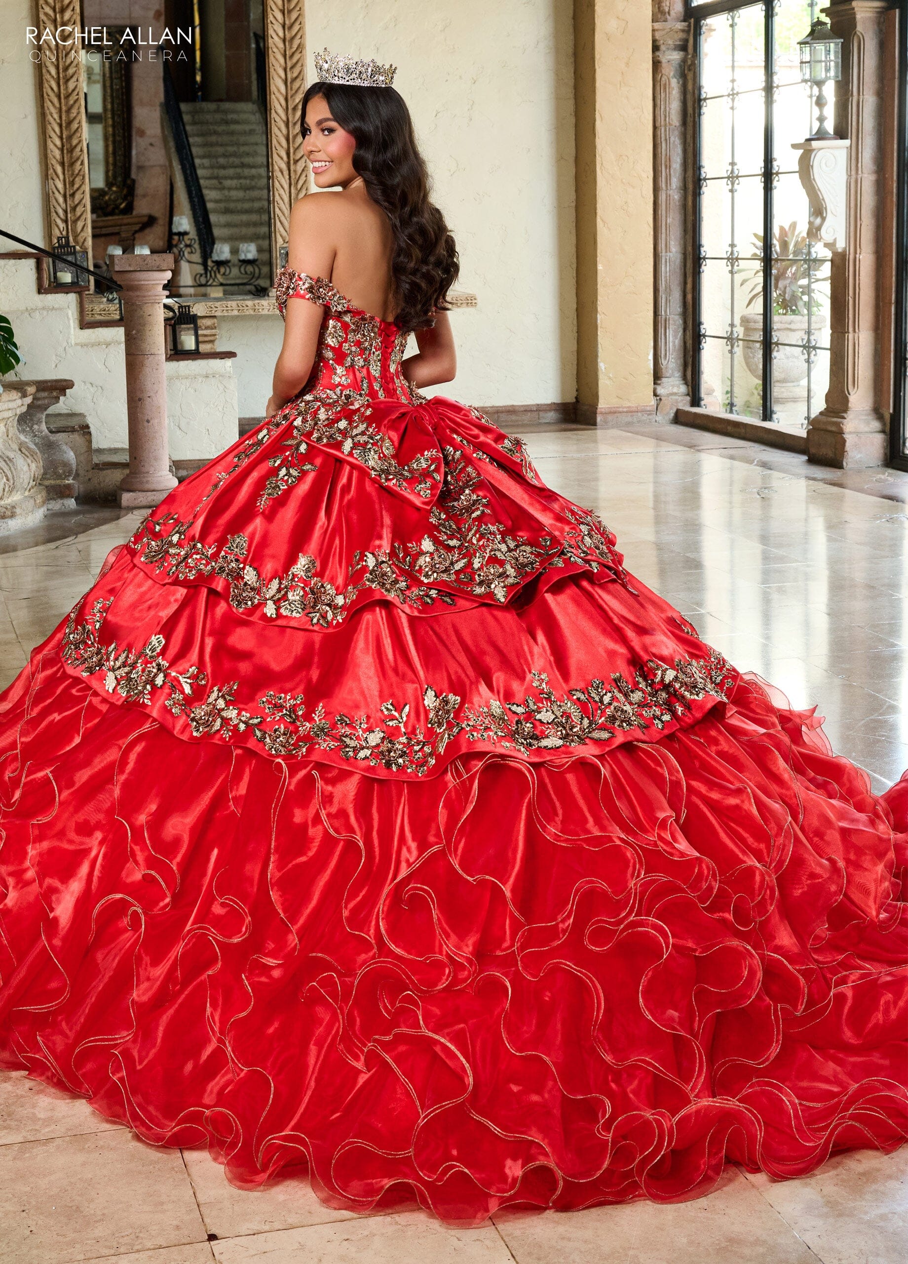Rachel Allan RQ5001 Off Shoulder Ruffled Quinceanera Dress