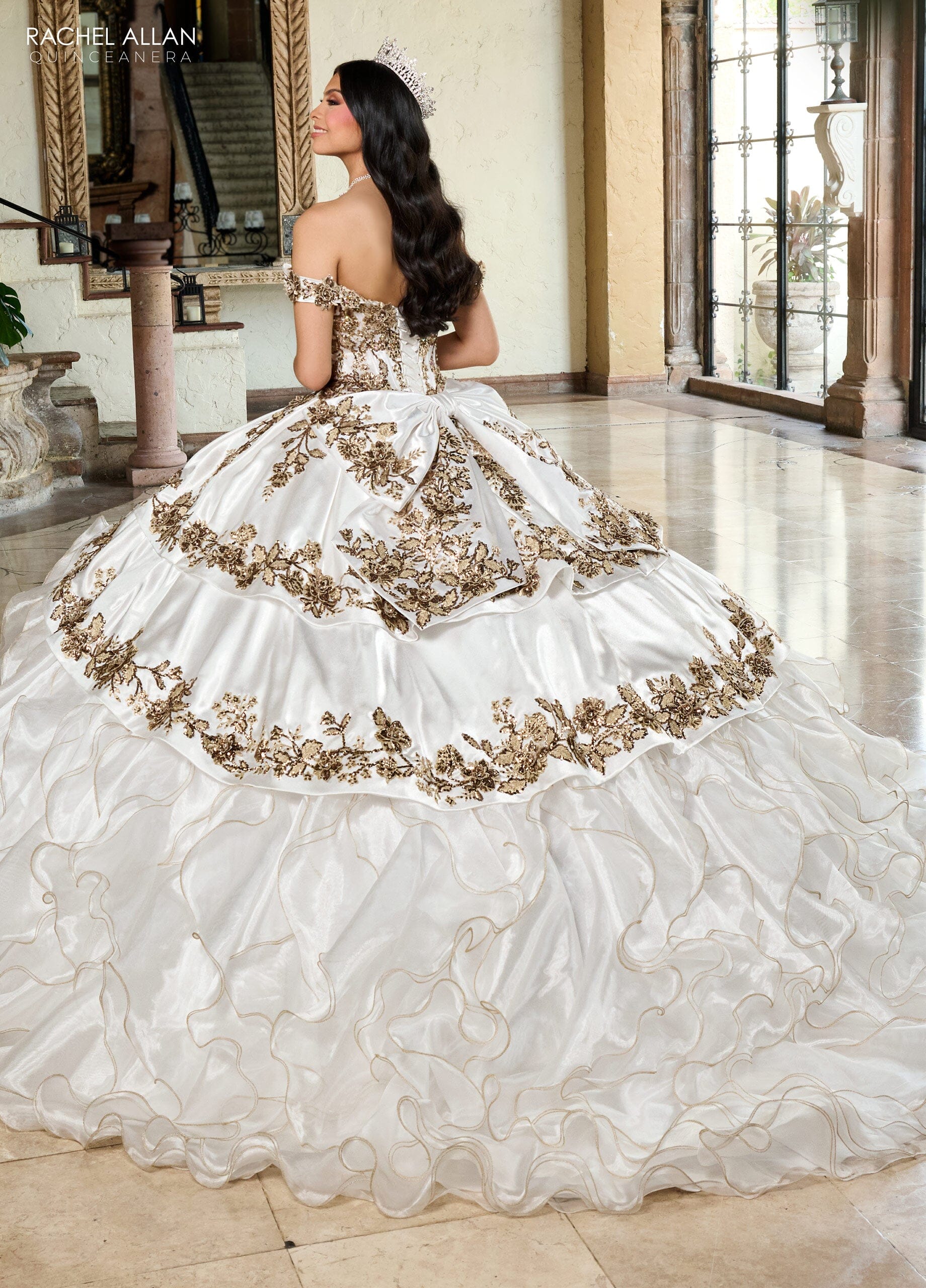 Rachel Allan RQ5001 Off Shoulder Ruffled Quinceanera Dress