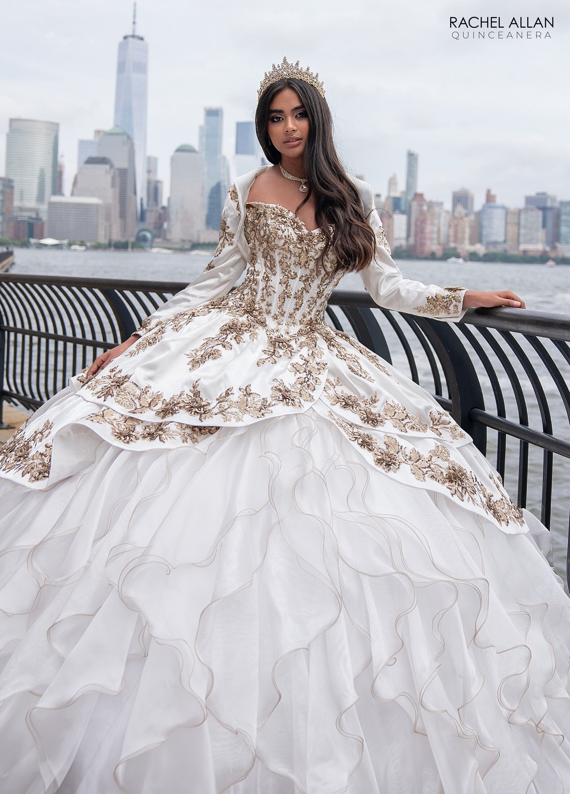 Rachel Allan RQ5001 Off Shoulder Ruffled Quinceanera Dress