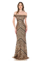Off Shoulder Sequined Prom Dress