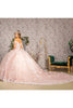 Off Shoulder Sheer Corset Ball Gown by Elizabeth K GL3182 - Quinceanera Dresses