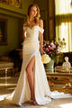 Off Shoulder Slit Bridal Gown by GLS Gloria GL3545 - XS / Ivory - Long Formal Dresses
