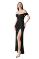 Off-Shoulder Strapless Corset Bridesmaids Gown 2025 Elegant Formal Dress - BLACK / 2 - Dress