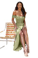 Off-Shoulder Strapless Corset Bridesmaids Gown 2025 Elegant Formal Dress - SAGE / 2 - Dress