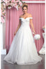 Off The Shoulder Lace Applique Ivory Dress - IVORY / 4 - Dress