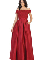 Off The Shoulder Long Ballroom Classy Dress