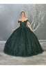 Off The Shoulder Quinceanera Dress And Plus Size - HUNTER GREEN / 4