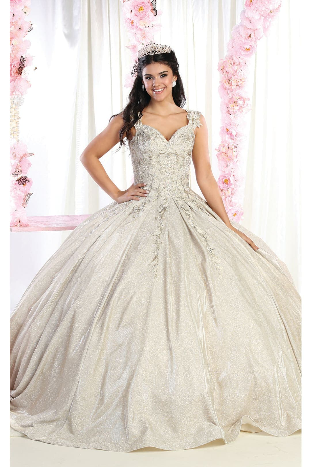 Sweet 16 Birthday Party Dress in Champagne Style Ball Gown