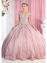 Quinceanera Dress Ball Gown Off The Shoulder Glitter & Plus Size LK178