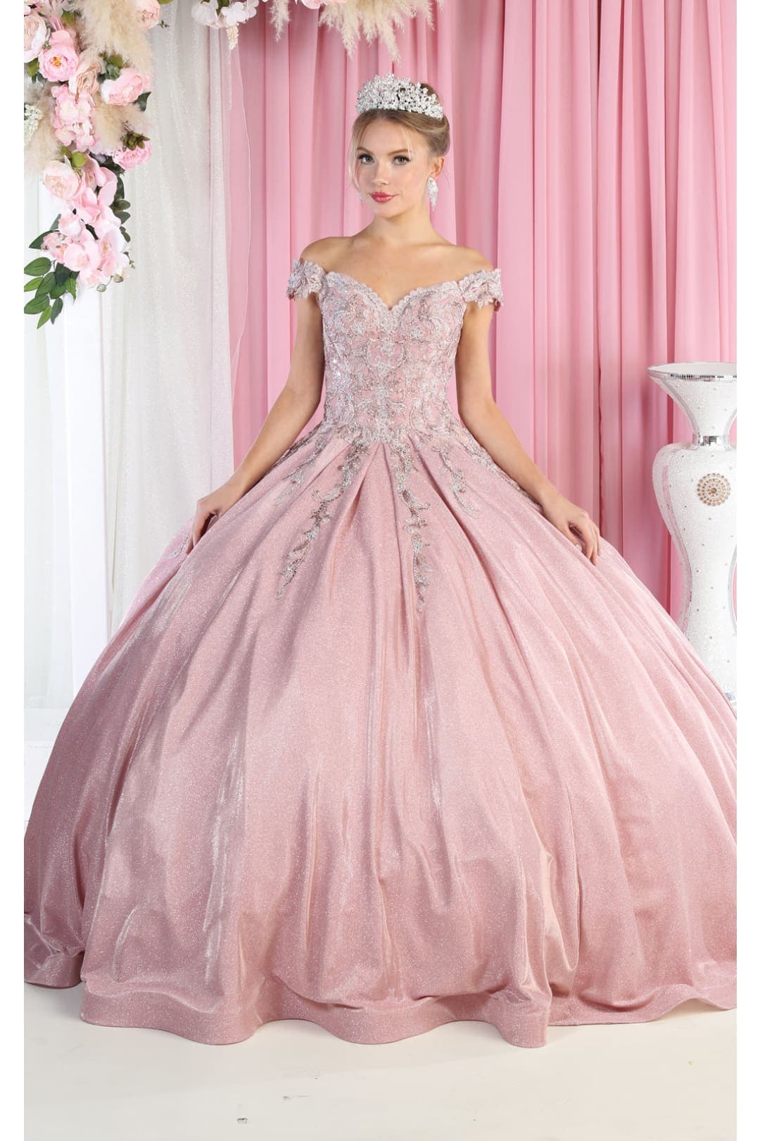 Glittery Quinceañera Ball Gown - DUSTY ROSE / 4