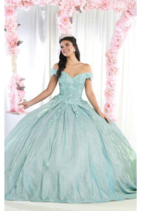 Glittery Quinceañera Ball Gown - SAGE / 4