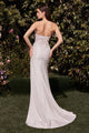 Ladivine CDS465W - Corset-Back Plunging Bridal Gown - Prom