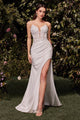 Ladivine CDS465W - Corset-Back Plunging Bridal Gown - Prom