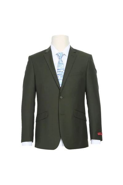 Olive Green Groomsmen Suit for Men & Boys - Perfect for Weddings + Free Tie - Green / 34Short - Suits