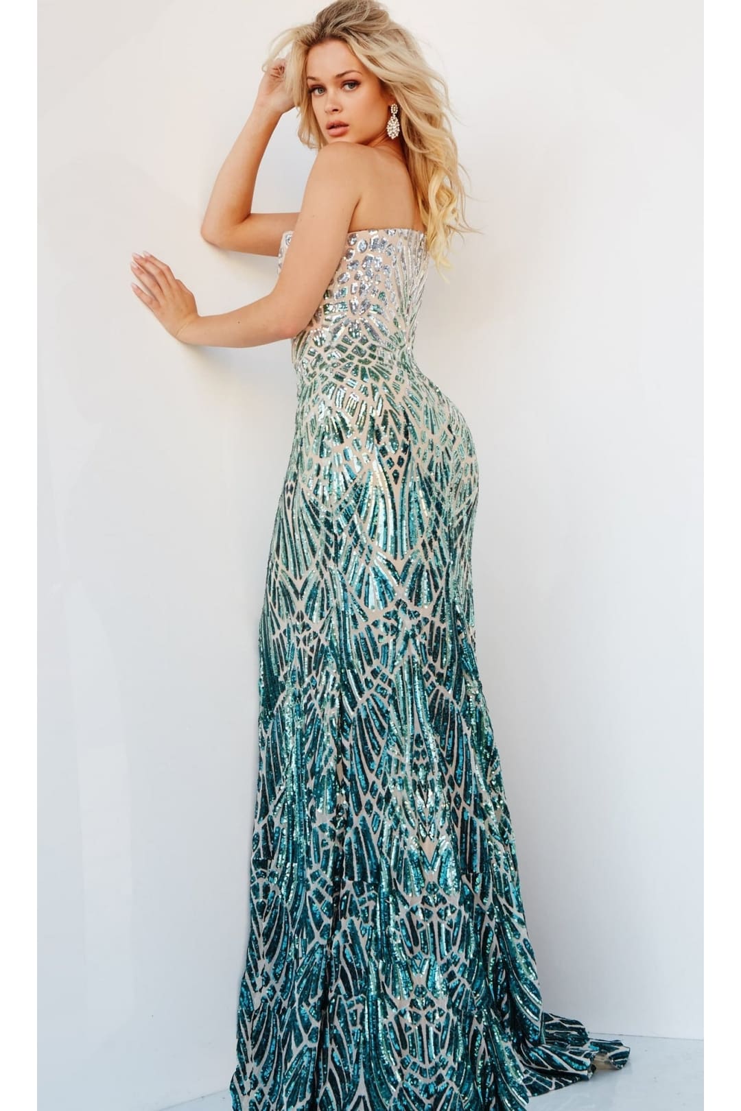 Ombre Sequin-Print Prom Gown: Jovani 06469 - Apparel & Accessories > Clothing > Dresses
