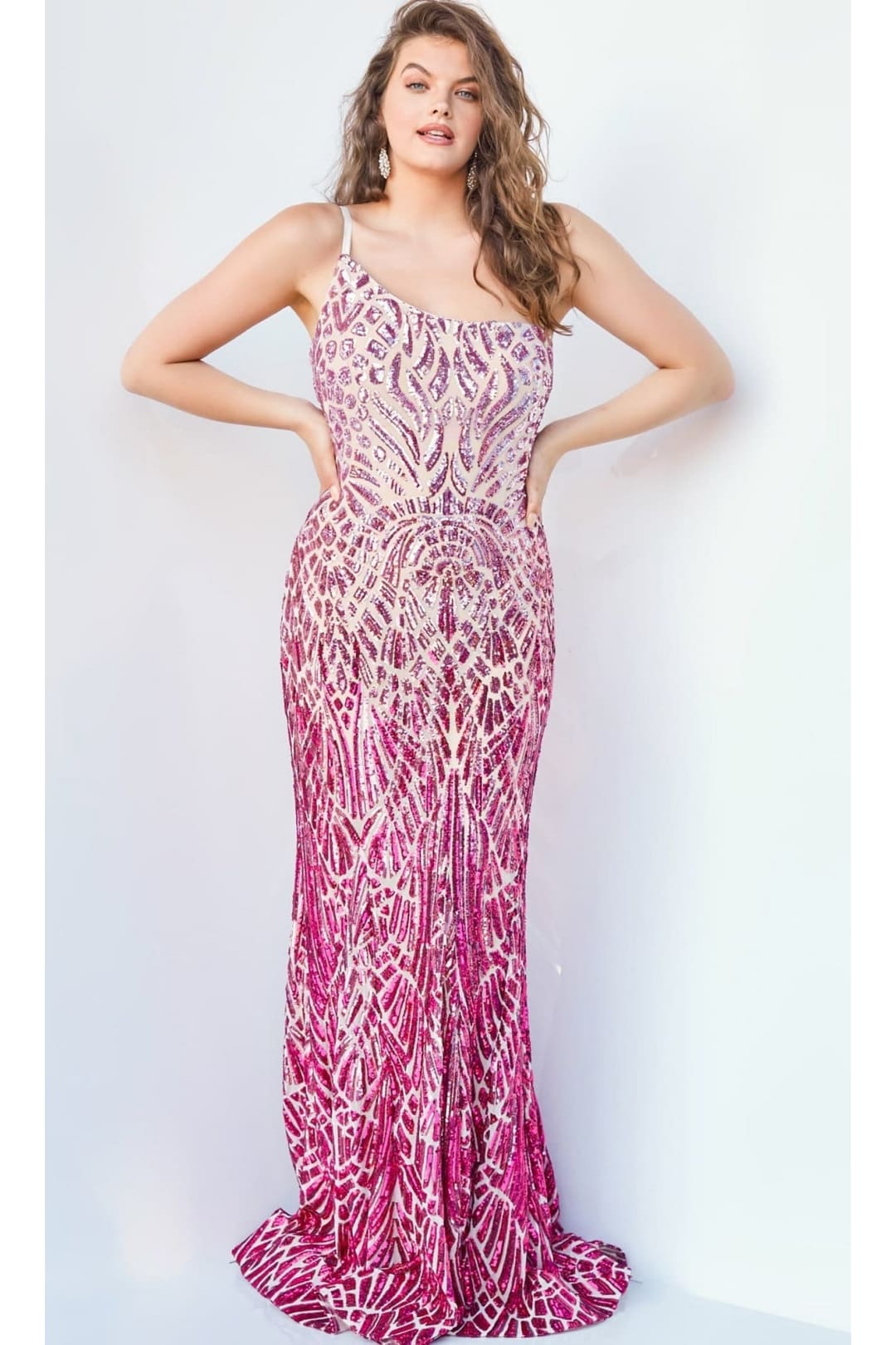 Ombre Sequin-Print Prom Gown: Jovani 06469 - Apparel & Accessories > Clothing > Dresses
