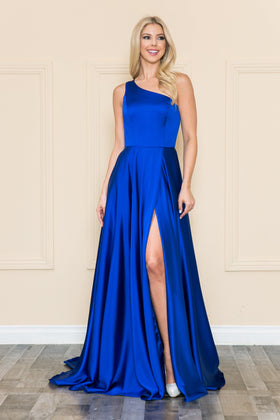 Poly USA 8912 One Shoulder Charmeuse Gown