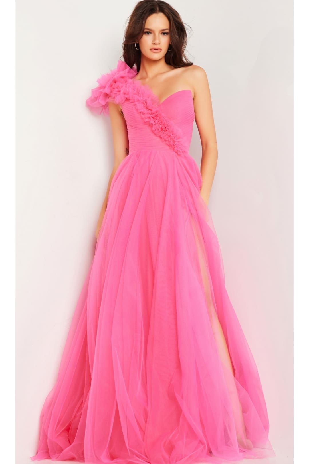 One-Shoulder Long Prom Ball Gown: Jovani 25919 - Prom