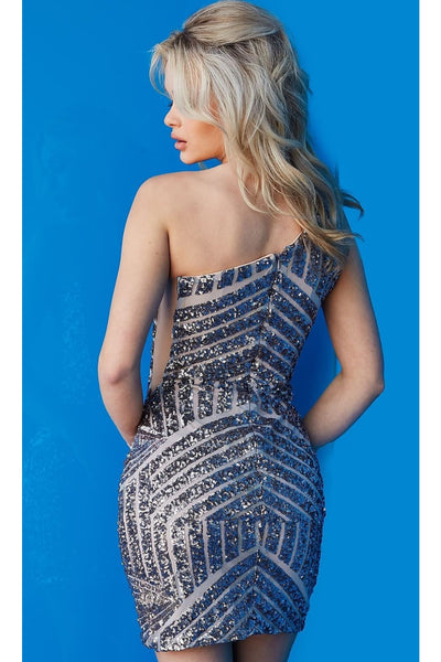 One-Shoulder Sequin Homecoming Dress by Jovani - Apparel & Accessories > Clothing > Dresses