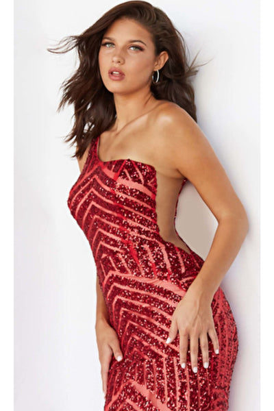 Jovani-One-Shoulder Sequin Homecoming Dress by Jovani