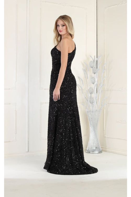 One Shoulder Sequined Dress