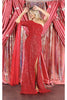 One Shoulder Sequined Dress - Red / 4