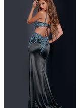 Open-Back Beaded Long Prom Dress: Jovani 43796