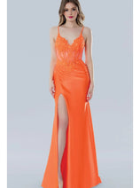 Orange Prom Dress Corset Formal Evening Gown Stella Couture 25133