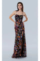 Orange Prom Dress Floral Print Evening Gown Stella Couture 25175 - Orange / 2 - Dresses