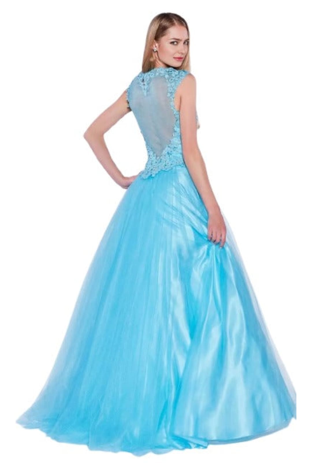 Ornate Lace Illusion A-Line Long Dress 2025 Elegant Formal Gown - Prom