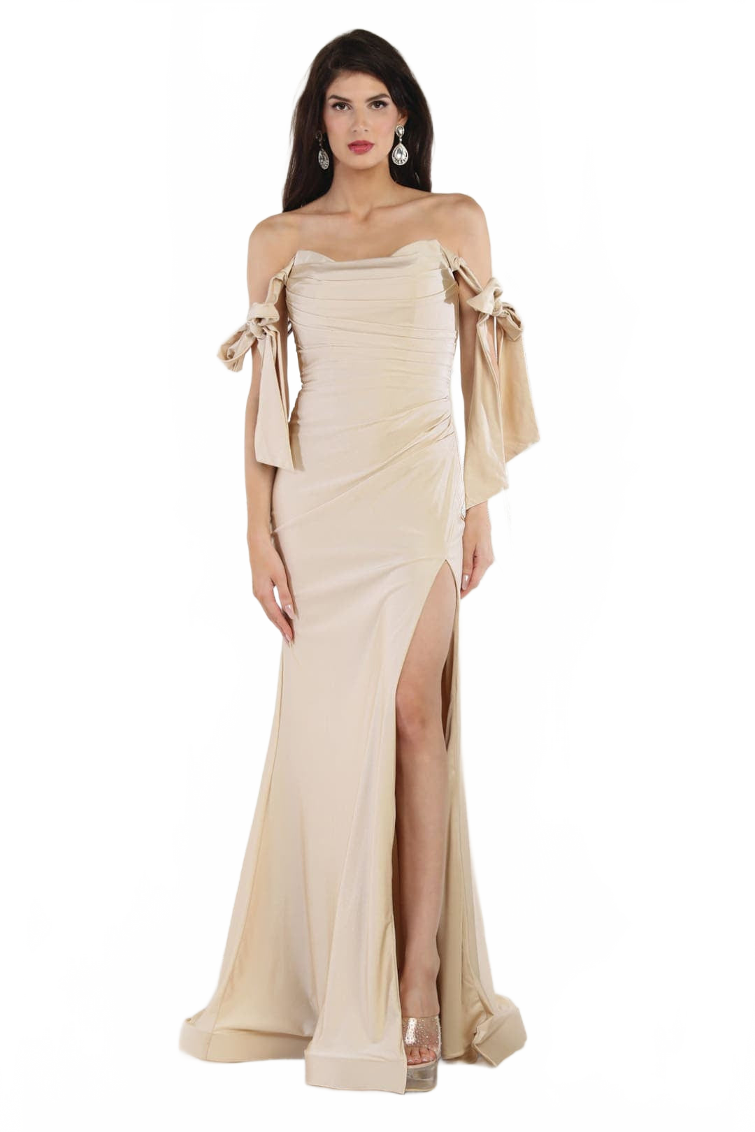 Champagne Bridesmaid Dresses in Satin and Plus Size Gowns