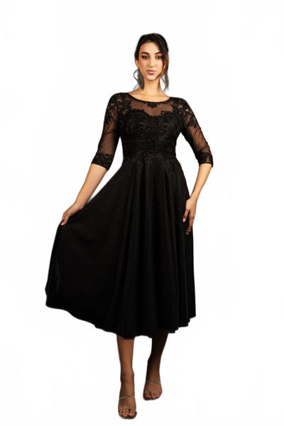 Funeral Dress in Black For Women & Ladies Plus Size Outfit by MQ2057