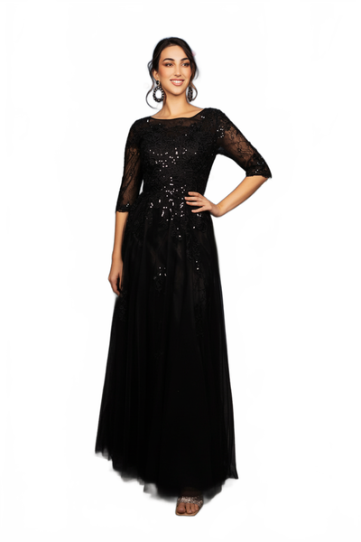 Funeral Dress in Black For Women & Ladies Plus Size Outfit by MQ2143