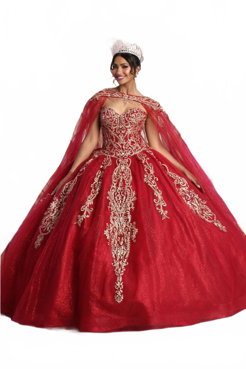 Sweet 16 Birthday Party Dress in Burgundy/Gold Style LK230 Ball Gown