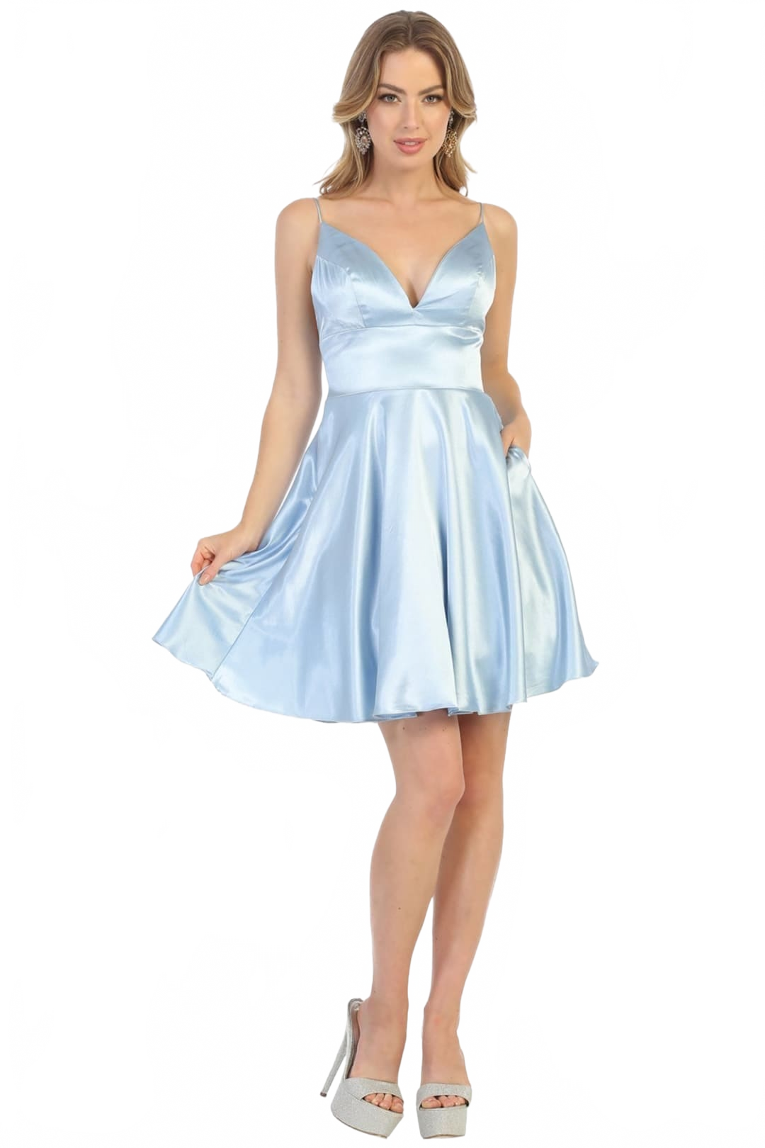 light blue western dress Designer Short Classy Cocktail Dress, Women's, Size: 8, Silver Baby Size:6 Months Blue And Red Color Bachelorette Party small fits sizes 3