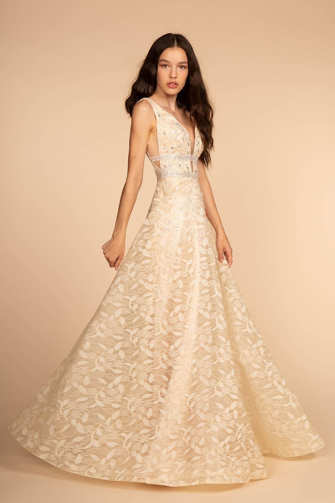 Pageant Formal And Plus Size Dresses - CHAMPAGNE / XS