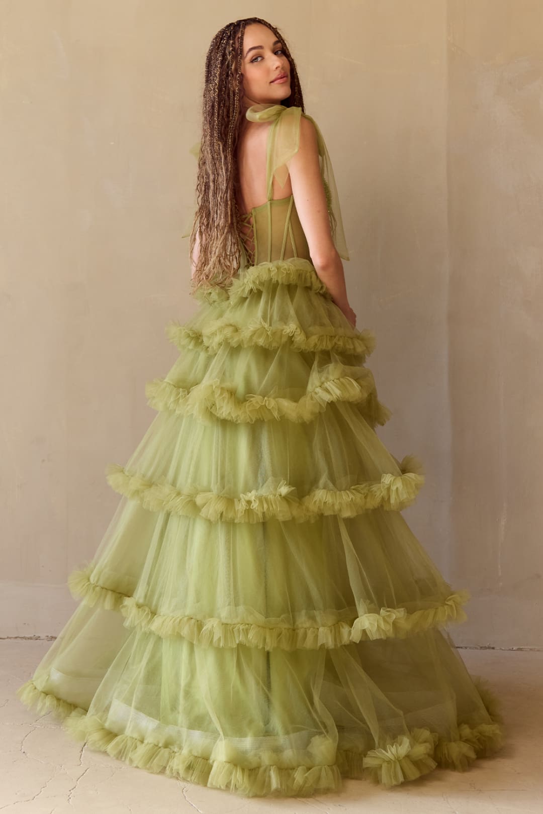 Pageant Dress Sleeveless Layered Ruffles Gown By Amelia Couture 8900 - Dress