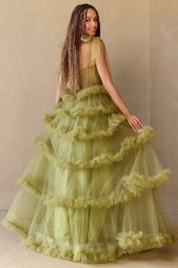 Pageant Dress Sleeveless Layered Ruffles Gown By Amelia Couture 8900 - Dress