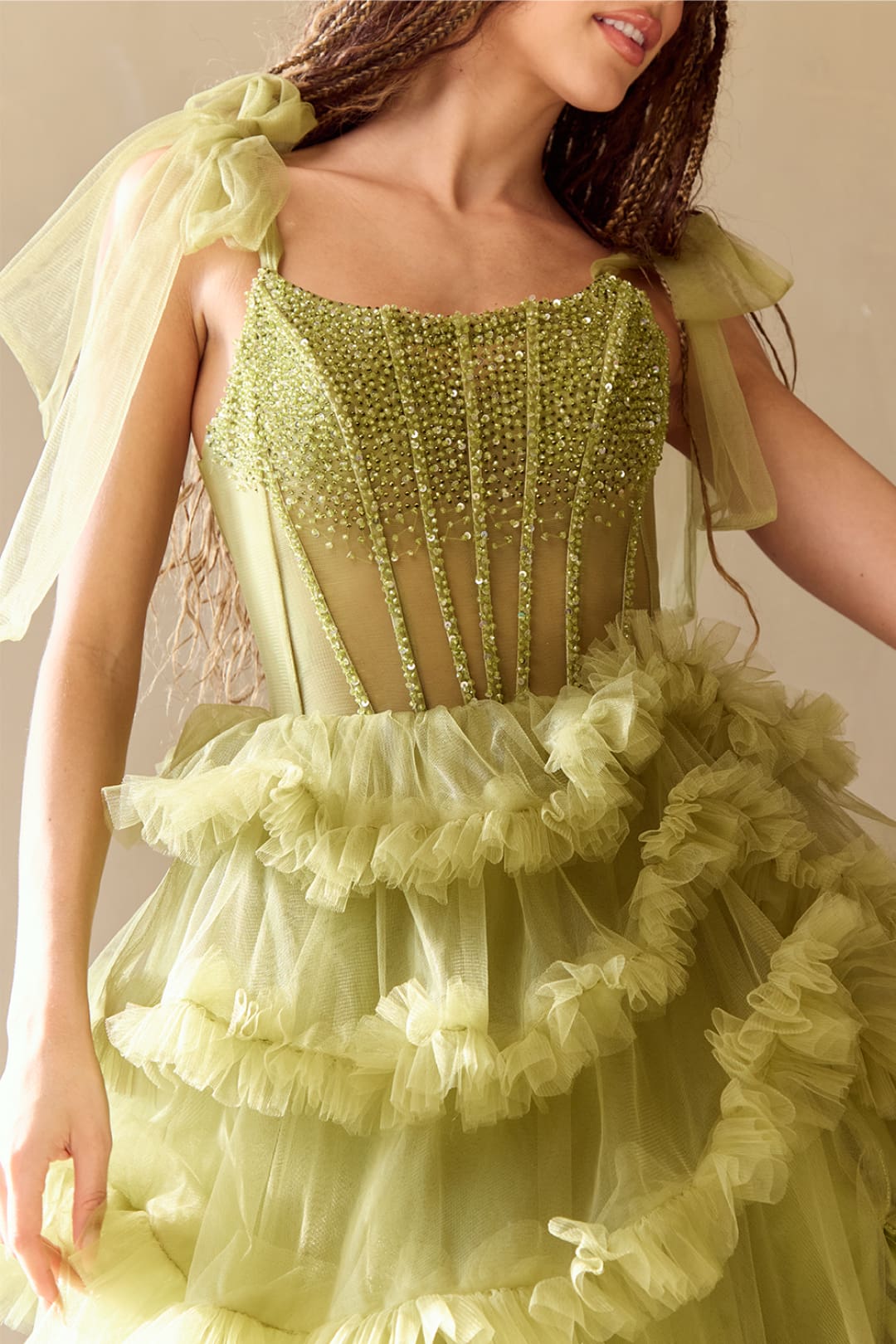Pageant Dress Sleeveless Layered Ruffles Gown By Amelia Couture 8900 - Dress