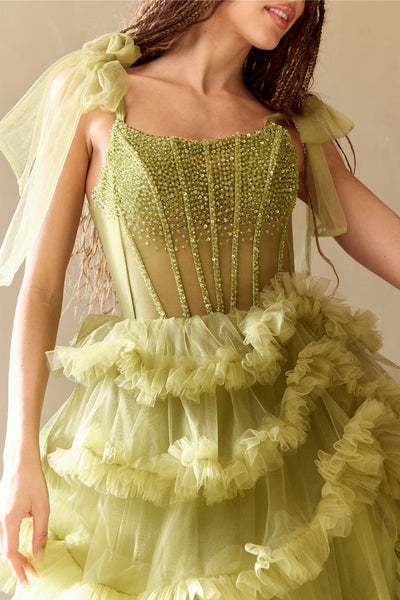 Pageant Dress Sleeveless Layered Ruffles Gown By Amelia Couture 8900 - Dress