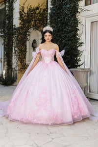 Pageant Dress Sweetheart Cape Sleeves Ball Gown By Layla K LK263 - Dress