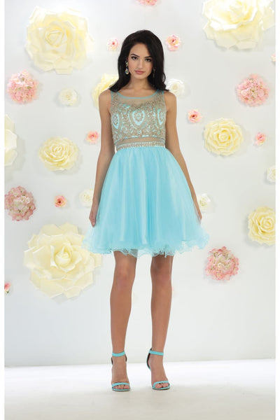 Party Cocktail Dress - Aqua / 2