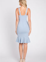 Powder Blue Bridesmaid Dresses-Inexpensive Lenovia 3043 Party Knee Length