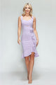 PERRTY By Lenovia 3043 Simple Fitted Party Knee Length Dress - LILAC / XS - Dress